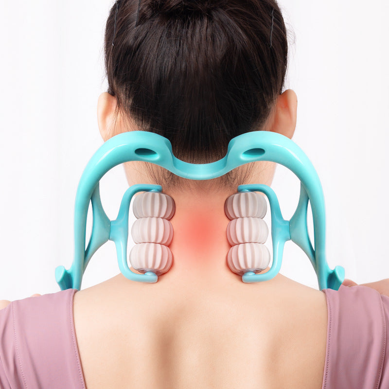 Six-Wheel Neck & Shoulder Massager – Pain Relief Roller Tool